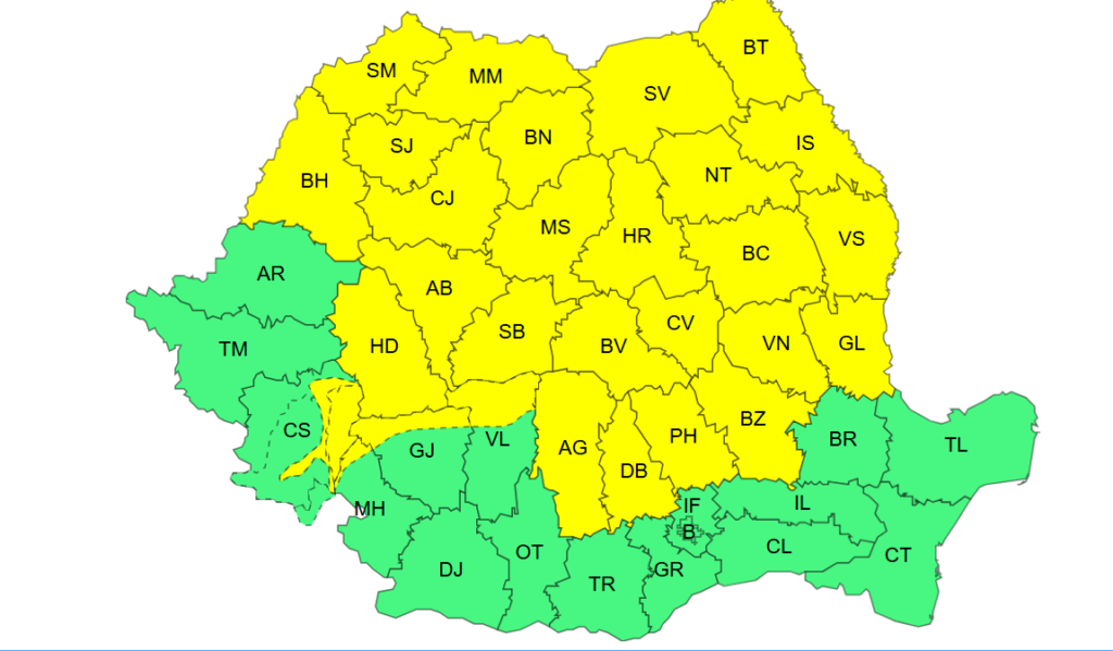 ANM anunță ploi și furtuni