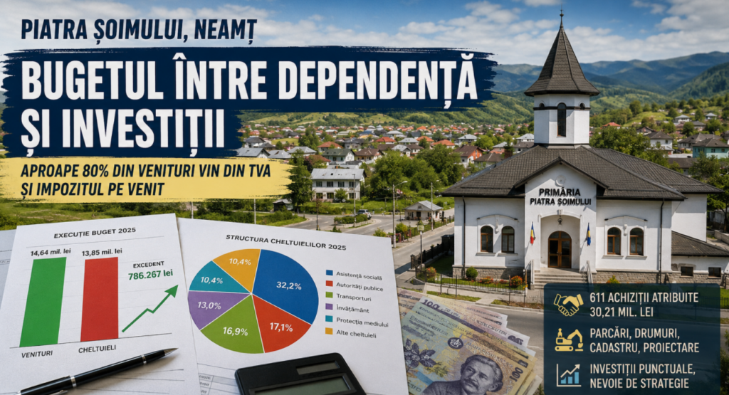 Piatra Șoimului, bugetul unei comune dependente de transferuri