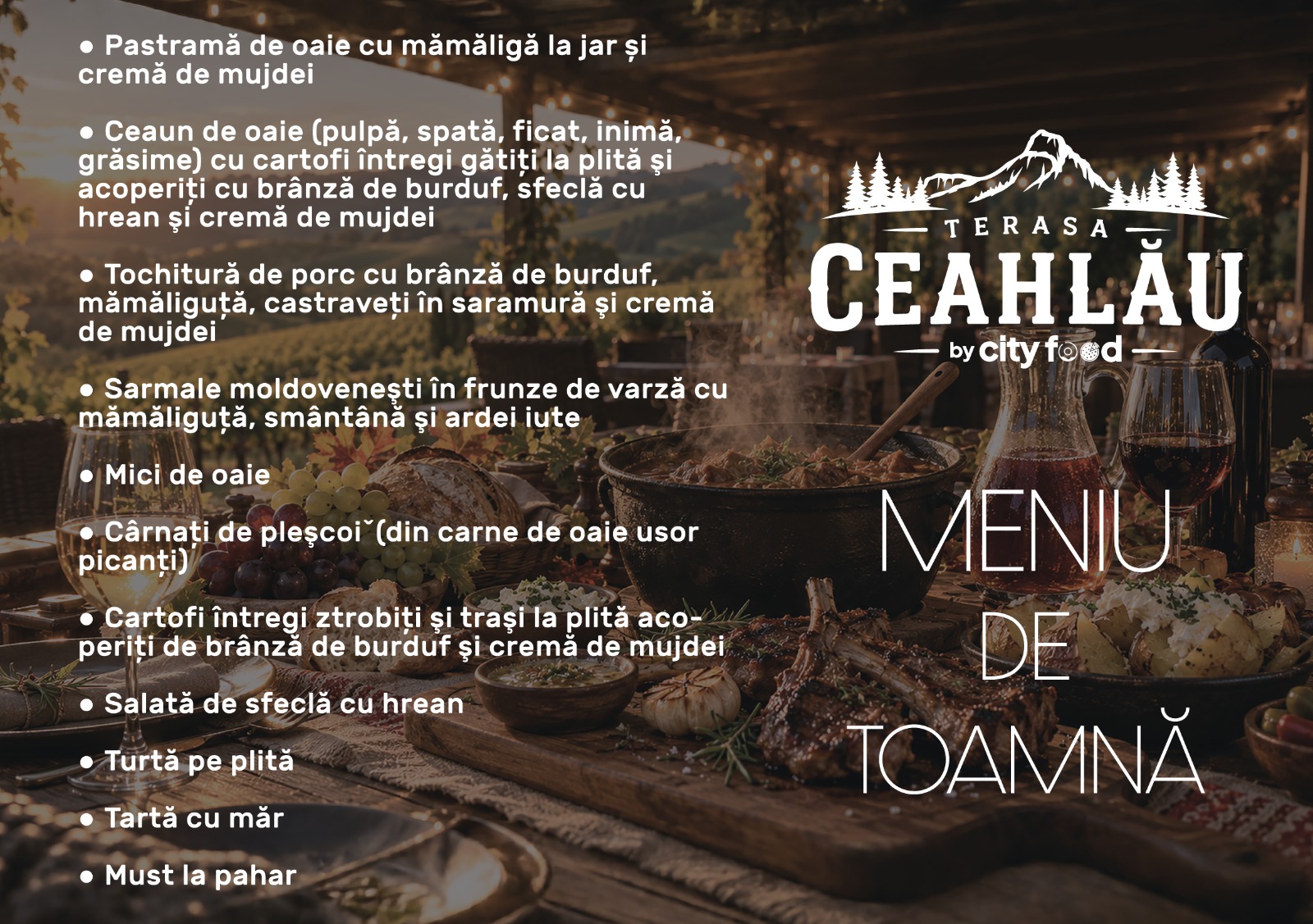 După succesul de la Târgul Toamnei, Terasa Ceahlău by City Food pregătește un nou weekend cu gust autentic românesc