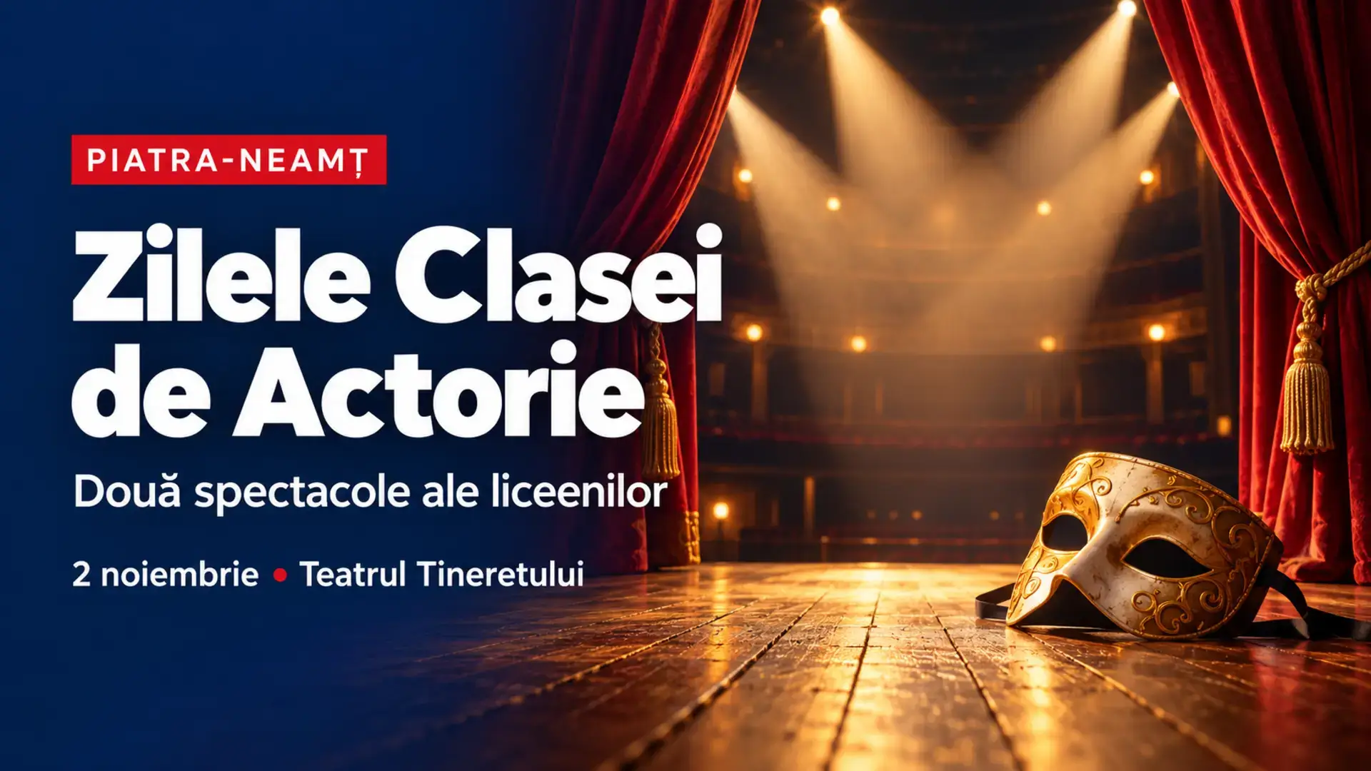Copertă ilustrativă: Două spectacole ale liceenilor, la Zilele Clasei de Actorie din Piatra-Neamț