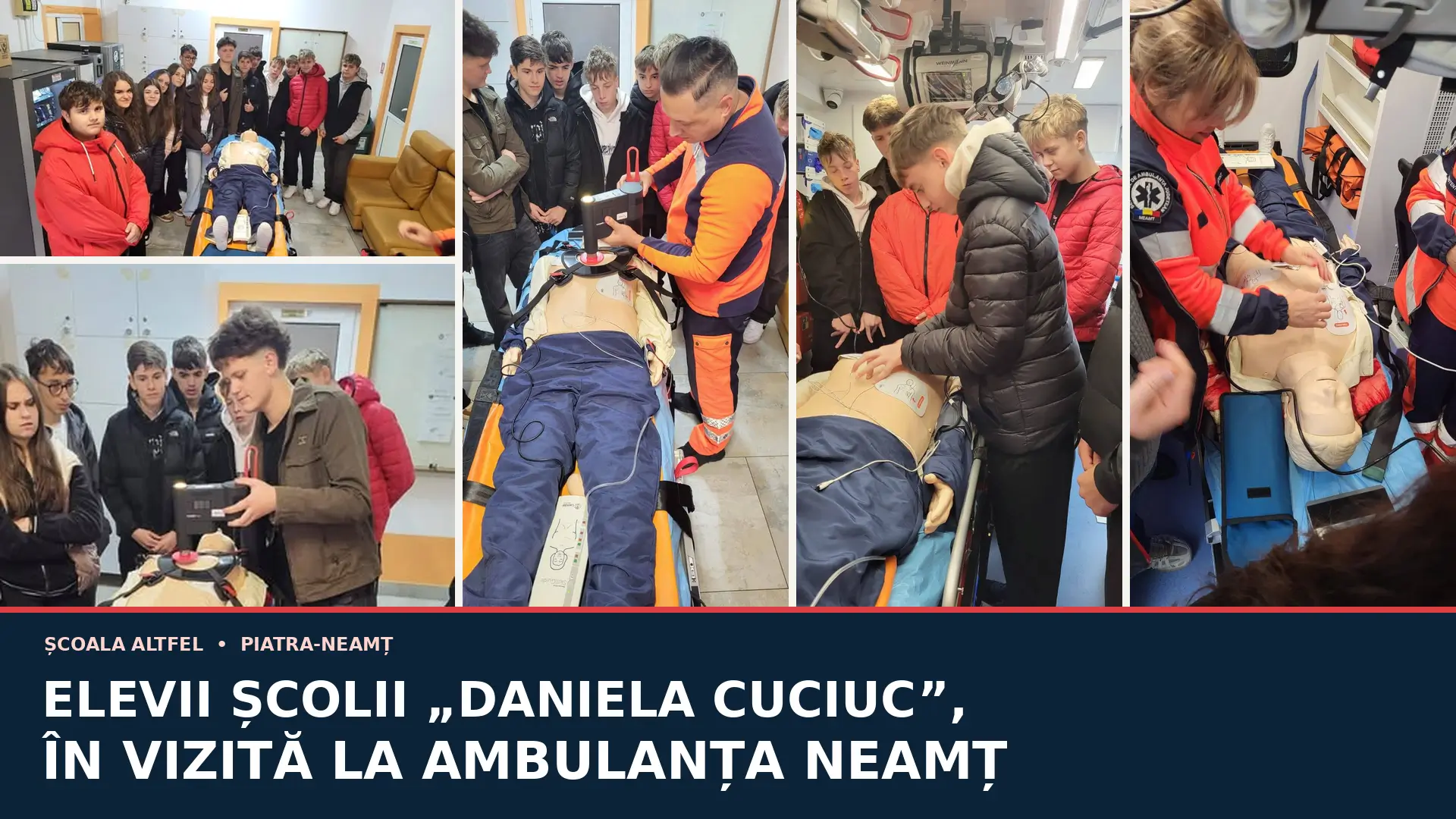 Elevii Școlii Gimnaziale Daniela Cuciuc din Piatra-Neamț, la vizita organizată la Serviciul de Ambulanță Județean Neamț