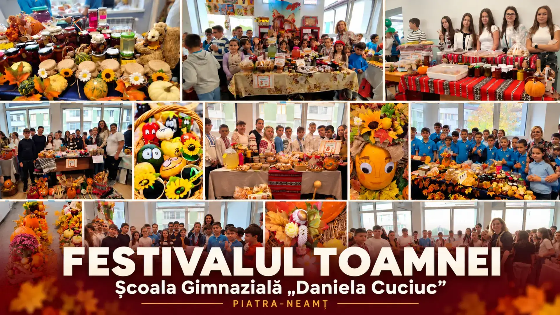 Colaj de la Festivalul Toamnei la Școala Gimnazială Daniela Cuciuc din Piatra-Neamț