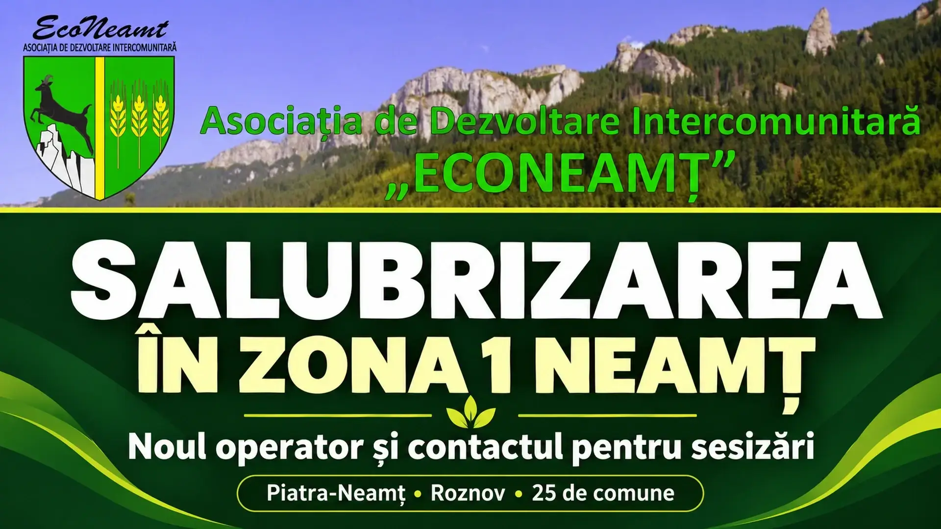 Copertă ECONEAMȚ despre salubrizarea în Piatra-Neamț, Roznov și cele 25 de comune din Zona 1 Neamț