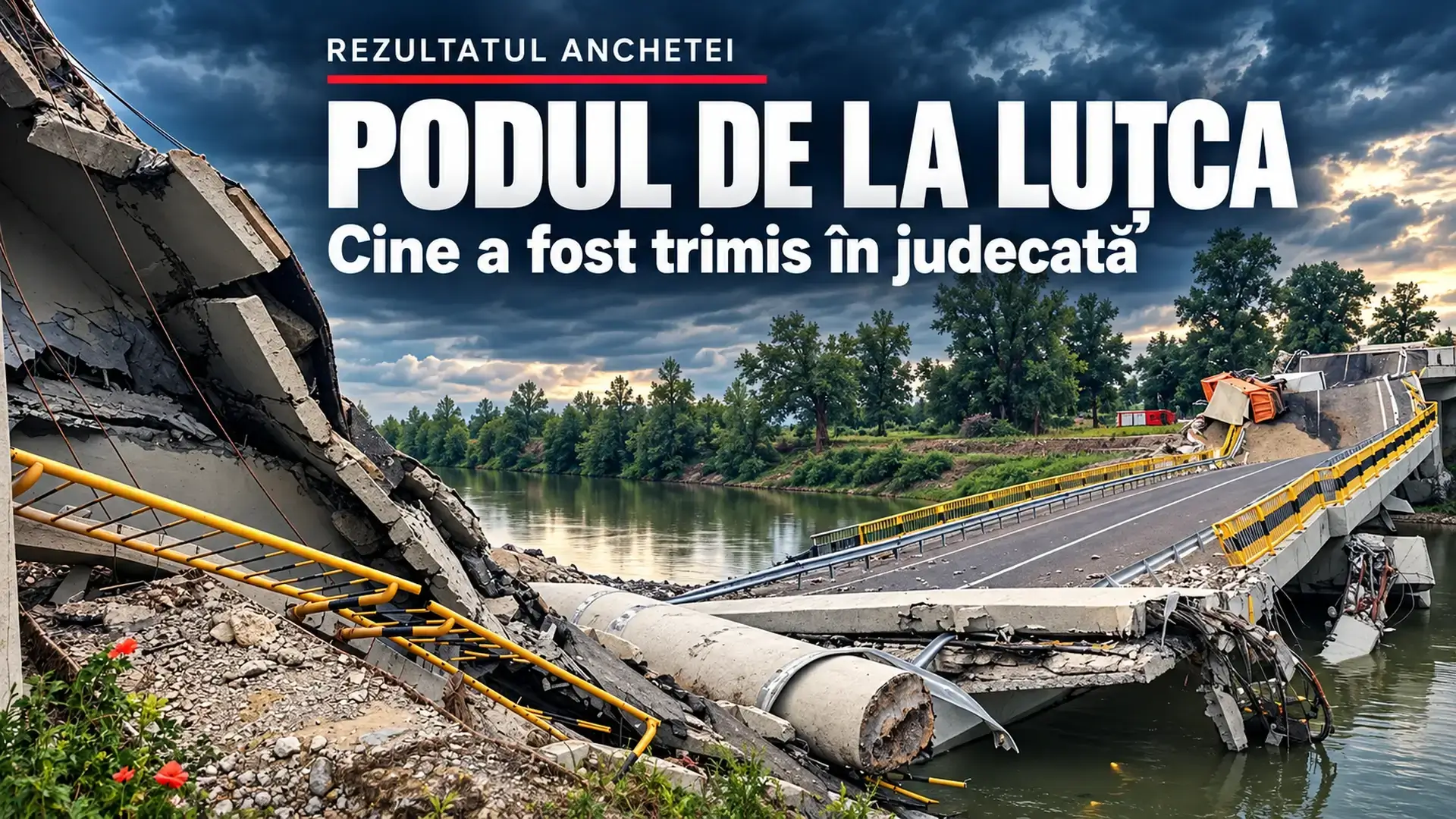 Copertă ilustrativă realizată prin prelucrarea fotografiei de arhivă a podului prăbușit de la Luțca.